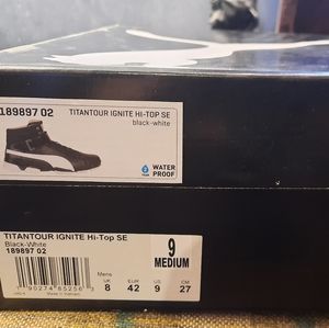 Rare Puma Ignite Hi-top golf shoes. Men's size 9. NWT Black and white